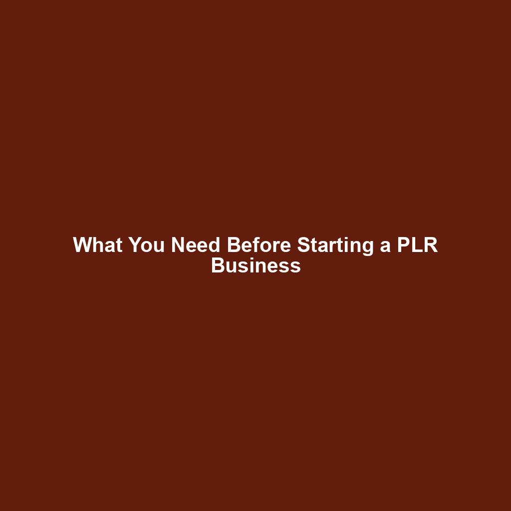 What You Need Before Starting a PLR Business