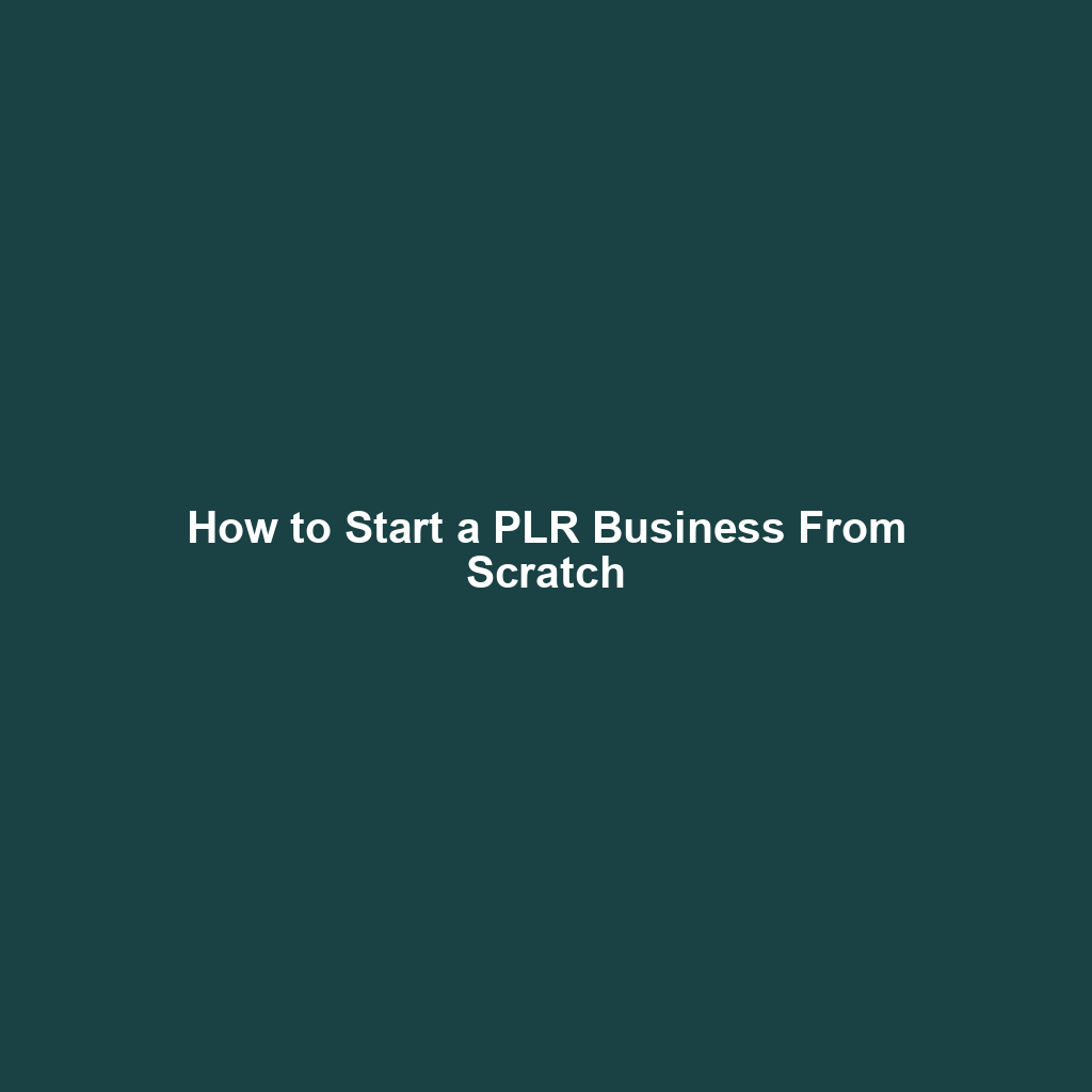 How to Start a PLR Business From Scratch